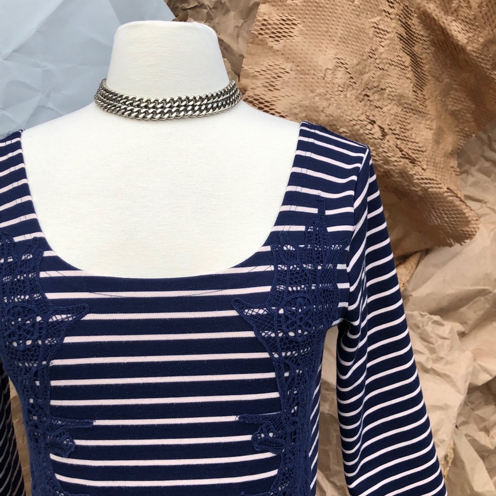 Free People Stripe and Lace Dress